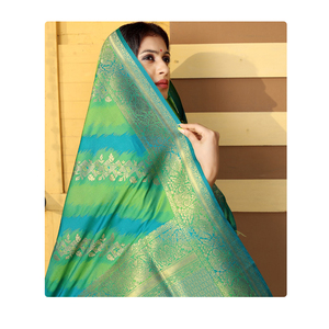 ผ้าส่าหรีทอผ้าผ้าไหมนิ่มสำหรับผู้หญิงดีไซน์ใหม่สำหรับโอกาสพิเศษ - Product Image 1