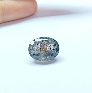 Natural Super siete amatista rutilo piedra preciosa facetada corte cabujón forma ovalada - Product Image 3