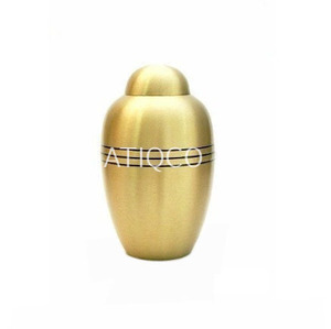 Look ancien designs antiques Urne en laiton Pot à cendres en laiton poli Souvenirs en métal spéciaux Gravés à la main Jetons funéraires - Product Image 2