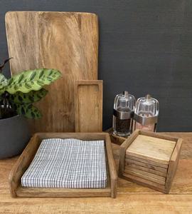 ไม้ผู้ถือผ้าเช็ดปากตกแต่งสำหรับการออกแบบที่เรียบง่ายลวด & ไม้สีน้ำตาลยืนผู้ถือผ้าเช็ดปากสำหรับบ้านและโรงแรมใช้ - Product Image 4