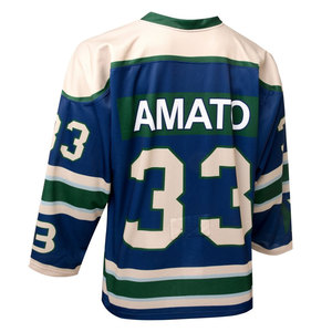 Jersey de manga larga bordado por sublimación Vintage de alta calidad, diseño personalizado, ropa deportiva para jugadores de hockey sobre hielo OEM - Product Image 6