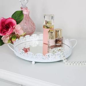 Bandeja de servicio decorativa con espejo de Metal redondo recién llegada, centro de mesa de decoración para el hogar y la boda, directo del fabricante - Product Image 1