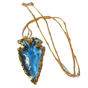 Collar de puntas de flecha de cristal azul cielo, natural - Product Image 1