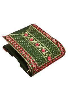 女式竹节棉刺绣序列设计服装材料钻石加工salwar kameez批发商