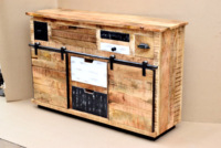 Buffet de rangement multi-tiroirs en bois de manguier et métal, design moderne vintage, meuble écologique pour chambre et salle à manger