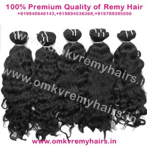 Extensions de cheveux humains Remy indiens vierges naturels Machine bouclée Double trame 100-110g Bundle Cheveux bruts des vendeurs - Product Image 6