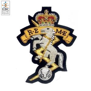 OEM Fashion Jacket Pocket Embroidery <b>Badges</b> Patches Custom Pakistan Bullion Wire Hand Embroidery <b>Badge</b> for Tunics Pocket Patch - Product Image 6