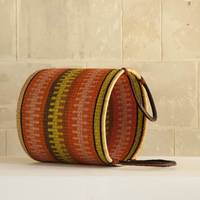 Panier de rangement rond en paille, panier à linge tissé à la main, corbeille de rangement de tabouret de pied, meilleure vente