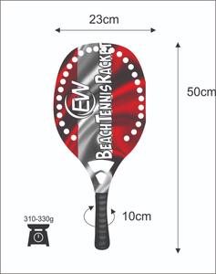 Raquetas de Tenis Playa de 20 mm con Cara de Fibra de Carbono, Empuñadura de Fibra de Carbono y Vidrio, Peso de 320-340 g, Longitud de 50 cm - Product Image 4