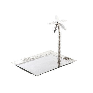 Bandeja de mármol para servir alimentos con asas de hierro Bandeja para servir té café de primera calidad para proveedor mayorista - Product Image 3