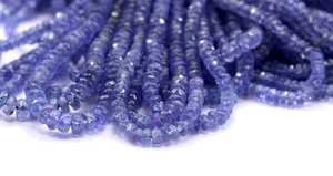 ลูกปัดพลอยแทนซาไนต์เกรด AAA ยาว16 "สำหรับทำเครื่องประดับอัญมณีสีฟ้าประกายแวววาว - Product Image 5