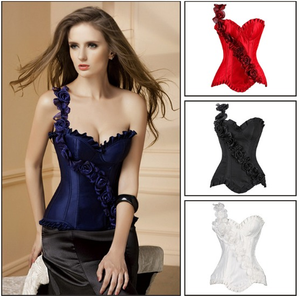 <span class=keywords><strong>Corsetto</strong></span> overbust da donna con spalline singole rosa - Product Image 2