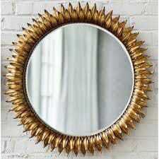 Miroir mural noir suspendu en forme de feuilles de beauté, cadre métallique, Design décoratif, miroir mural diamant - Product Image 4