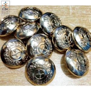 Botones de Uniforme Jordano de Aleación Metálica con Baño de Latón OEM, Logotipo Personalizado, Ecológicos, de 2 Agujeros, Tipo Broche, para Túnica, Chaqueta y Ropa - Product Image 1