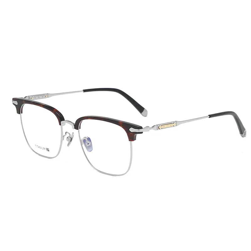 卸売光学眼鏡フレームメガネ金属とアセテートの組み合わせ金属品質ヒンジ光学フレーム