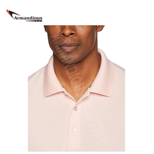 Camiseta de polo de golf de manga corta de alta calidad para hombre Patrón sólido al por mayor de alta calidad - Product Image 3