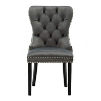 Chaise de salle à manger de style américain en métal avec revêtement en tissu velours capitonné