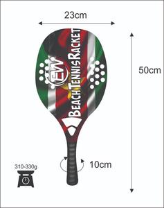 Raquettes de beach tennis sur mesure pour padel/spaddle, logos personnalisés, combinaisons de couleurs, poignée en fibre de carbone, face de 22 mm, poids 320-340 g - Product Image 3