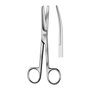 Ciseaux chirurgicales en acier inoxydable, accessoires à commande Standard, courbes, émoussés, de 14.5cm, 5.5 pouces, 2 pièces - Product Image 2