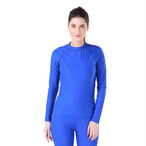 Camisas de compresión para mujer Ropa de gimnasio y fitness Estirable Poliéster Spandex Rash Guards para niñas - Product Image 1