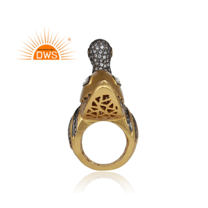 Anillo de plata de ley con gema de rubí y circonita blanca, diseño de pájaro hecho a mano - Product Image 5