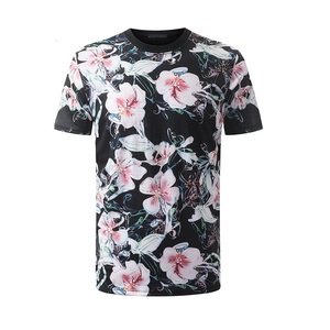 เสื้อยืดคอกลมคุณภาพสูง 100% ผ้าฝ้าย พิมพ์ลายดอกไม้ด้วยเทคนิคซิลค์สกรีน เป็นมิตรต่อสิ่งแวดล้อม แขนสั้น ผ้าถัก สำหรับส่งออก - Product Image 3