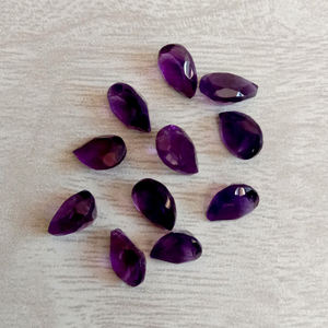 พลอยสีม่วงธรรมชาติทรงลูกแพร์ขนาด14X8มม. อัญมณีเจียระไนแบบหลวมสำหรับทำเครื่องประดับอัญมณีหลวม - Product Image 3