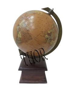 Table du monde en Globe rotatif à 360 degrés, avec Base en bois brun, articles de décoration pour maison et bureau - Product Image 1