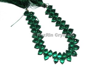 De cuarzo Esmeralda facetadas Marquesa Briolettes cuentas en línea - Product Image 1