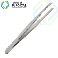 Pince à épiler chirurgicale en acier inoxydable à pointe inclinée et texture lisse 10 mm pour cils et sourcils, emballage tube plastique