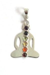 Agate Sept Chakra Triangle Pendentifs pour enfants Collé Sept Chakra Triangle Pendentifs - Product Image 5