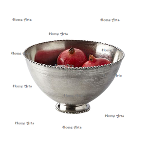 Cuenco martillado de aluminio con soporte de diseñador, diseño de tendencia, forma redonda, cuenco para servir alimentos y frutas de Home Arts - Product Image 6