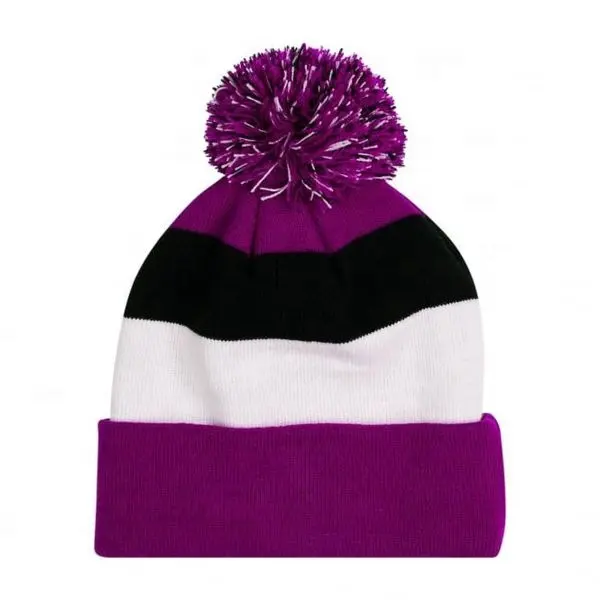 Soft Hat Unisex Winter Beanie Schädel hüte Benutzer definiertes Logo Erwachsene PK Bobble Hüte aus recyceltem Kunststoff Bestickt 100% Acryl