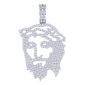 Colgante Unisex de Oro Amarillo y Blanco de 10KT, Diamante de Laboratorio, Diamante Blanco, Estilo Hip Hop Único, Imagen de Dios Jesús para Hombres y Mujeres, Único - Product Image 3