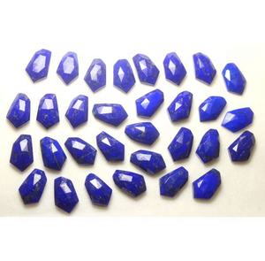 Par de cabujones facetados de lapislázuli natural con forma elegante - Product Image 3