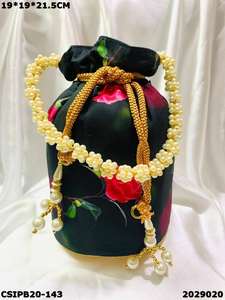Stylish Multi-Color Floral Ladies Evening Bag <b>Wedding</b> Giveaway Potli Batwa/Batua Bag - Product Image 4