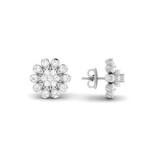 ต่างหูรูปดอกไม้เพชรแท้ 0.80CT |   ต่างหูทองคำ 14K ลายดอกไม้ ดีไซน์หรูหรา เหมาะสำหรับใส่ทุกวัน เป็นของขวัญสุดพิเศษ - Product Image 4