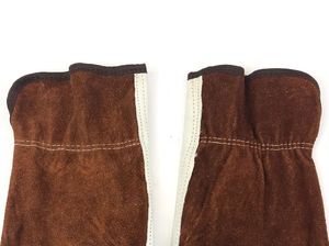 Driver Cowhide <b>Split</b>-Grain 2 Toned Leather Work Gloves High Quality <b>Split</b> Leather Working Gloves with Custom Colors and Designs - Product Image 6