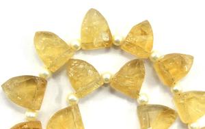 คุณภาพสูงพลอยสีเหลืองซิทรินธรรมชาติ1เส้นรูปทรงครึ่งมาร์คีสโตนสวยงามขายส่งเครื่องประดับทำลูกปัด - Product Image 4