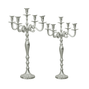 Juego de 2 Candelabros de Diferentes Tamaños, Candelabros Altos de Aluminio de Calidad Superior para Bodas y Eventos - Product Image 1
