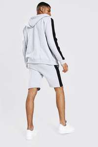 Survêtement à capuche en coton avec logo personnalisé pour hommes, dernier design, tenues de gym avec bande latérale, survêtement d'été - Product Image 5