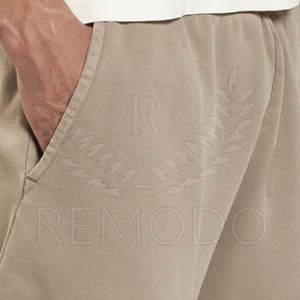 Pantalones Cortos Deportivos Casuales para Hombre, 100% Algodón, Cintura Elástica Media, Bolsillo con Logotipo Personalizado - Product Image 3
