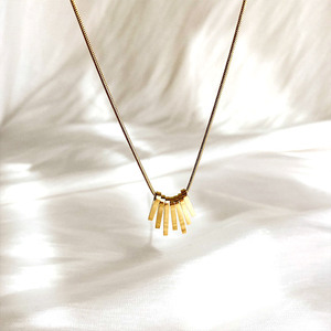 Collares de oro estilo barra gargantilla joyería no se deslustra impermeable - Product Image 2