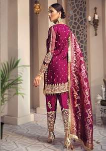 New Designs Embroidered Black Kurti Pent Pakistani Salwar Kameez Suit - Product Image 5
