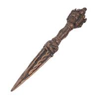 Sculptures de couteaux-daggers en forme de visage d'homme chinois, en laiton antique fait main, gravées, vintage, pièces de décoration, objets cadeaux
