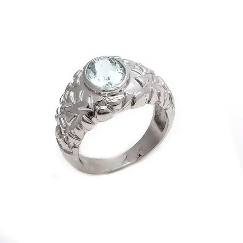 Sterling Silber Blau Topas Hydro Einfache hand gefertigte Edelstein ringe