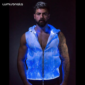 Nacht-Sport-Hoodie-Weste und Leuchtende Performance-Jacke für Musikpartys Ärmellos mit Reißverschluss-Oberteil - Product Image 3