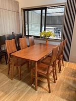 Ensemble de tables à manger et chaises, pour 6 places, table de café, en bois massif, métal, à personnaliser, nouveau, moderne