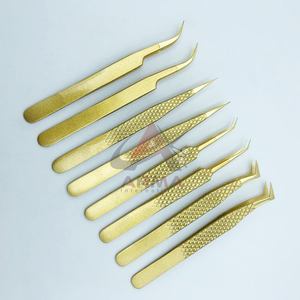 Pince à épiler d'extension de cils de qualité professionnelle Pince à cils à pointe pointue en acier inoxydable durable avec logo personnalisé - Product Image 3