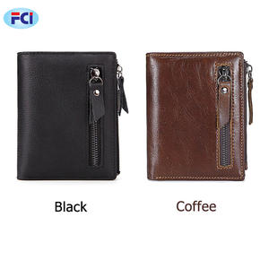 กระเป๋าสตางค์หนังสไตล์วินเทจสำหรับผู้ชาย,กระเป๋าเงินมีซิปช่องใส่เงินหนังขี้ผึ้งน้ำมันกระเป๋า - Product Image 5